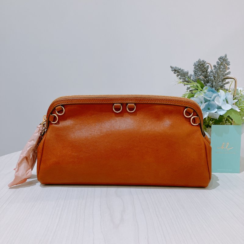 TK2034	 繆繆 單肩／背包/ 手提 Miu Miu Caprice Clutch Shoulder Bag Cognac Calfskin-4