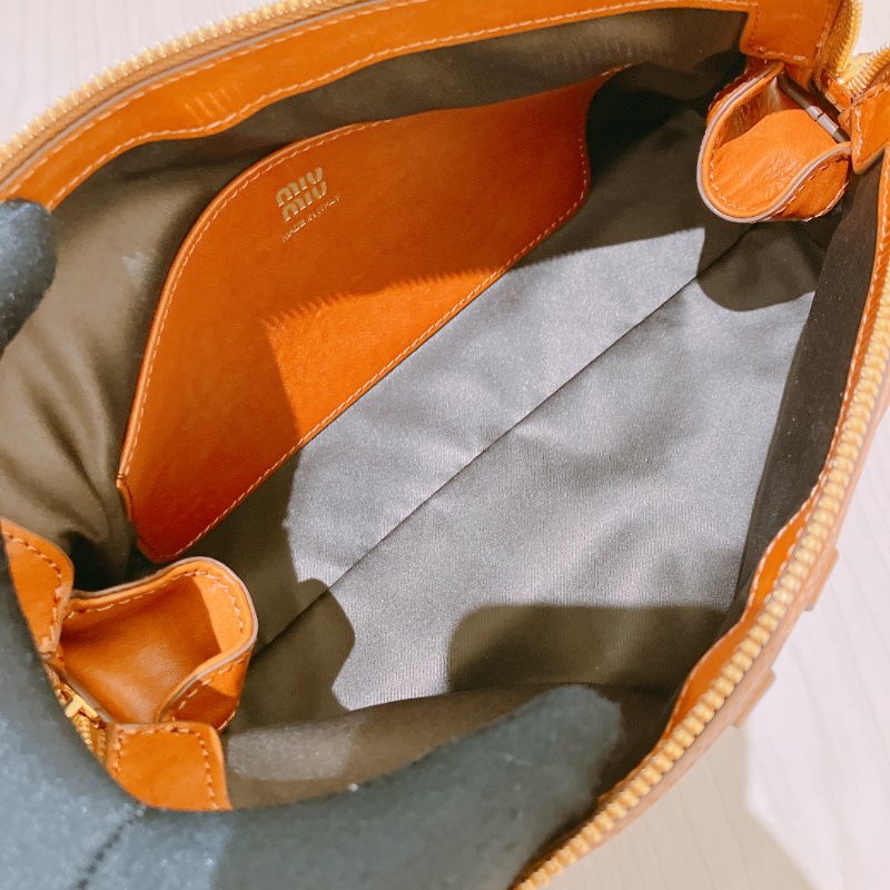 TK2034	 繆繆 單肩／背包/ 手提 Miu Miu Caprice Clutch Shoulder Bag Cognac Calfskin-21