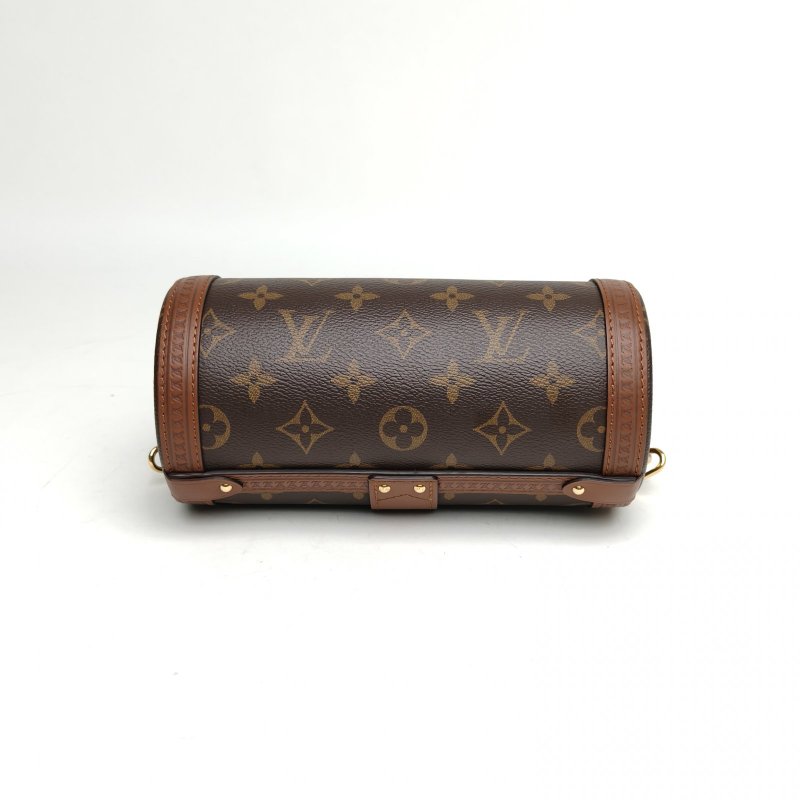 LOUIS VUITTON PAPILLON巴比龍TRUNK鏈條圓桶包老花PVC晶片肩背包-4