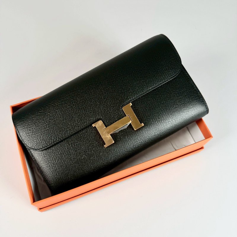 HERMES Constance 康康 to go 黑色 金釦 斜背 兩用包 Epsom U刻-1