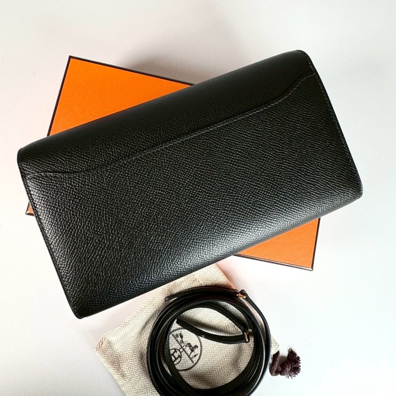 HERMES Constance 康康 to go 黑色 金釦 斜背 兩用包 Epsom U刻-3