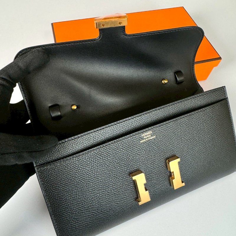 HERMES Constance 康康 to go 黑色 金釦 斜背 兩用包 Epsom U刻-4