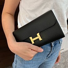 HERMES Constance 康康 to go 黑色 金釦 斜背 兩用包 Epsom U刻-7