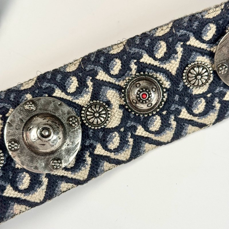 Dior Dioraddict 藍色緹花 中號 帆布 鉚釘 金屬 背帶 郵差包 肩背包 M5818CTZO-7