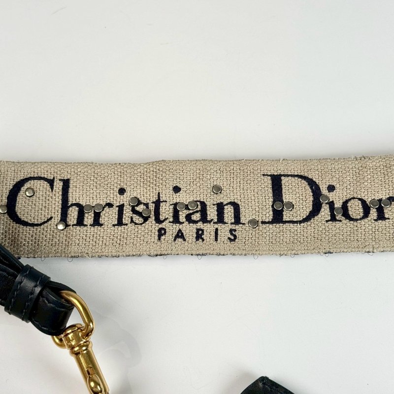 Dior Dioraddict 藍色緹花 中號 帆布 鉚釘 金屬 背帶 郵差包 肩背包 M5818CTZO-8