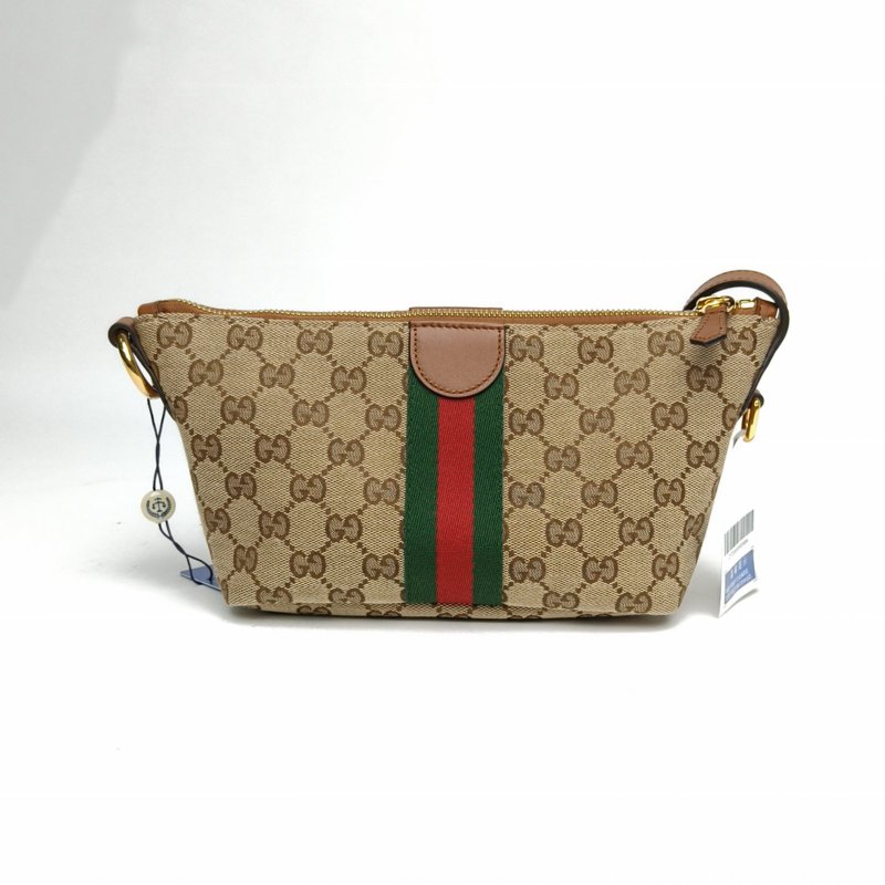 GUCCI 老花帆布金扣vanity飯盒包肩背包-2