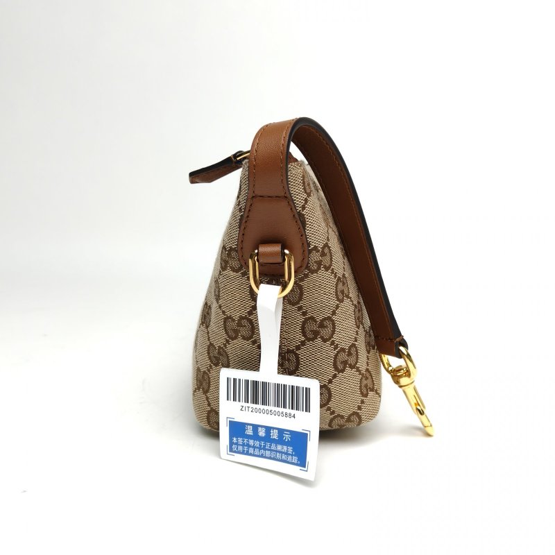 GUCCI 老花帆布金扣vanity飯盒包肩背包-3