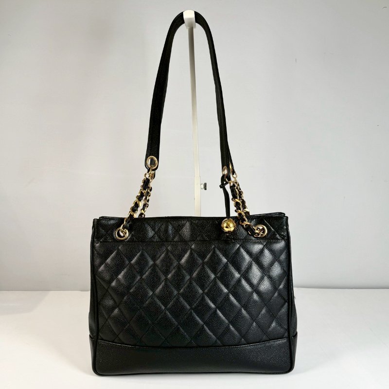 CHANEL vintage 荔枝皮 金球 金鍊 鏈條 肩背包 托特包-1