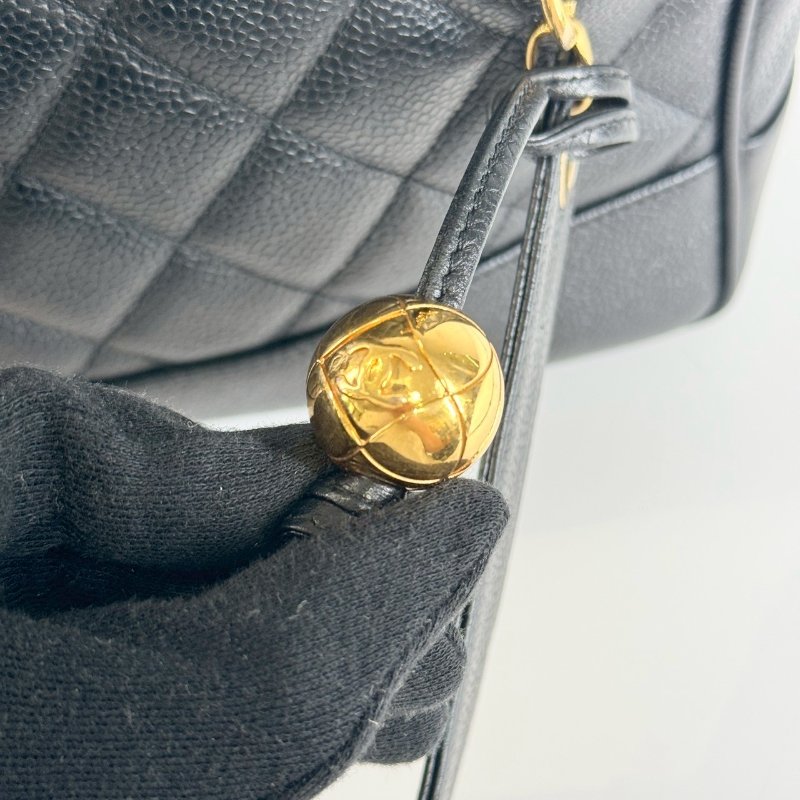 CHANEL vintage 荔枝皮 金球 金鍊 鏈條 肩背包 托特包-6