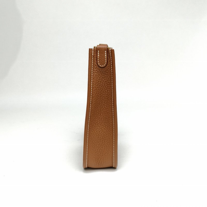 HERMES EvelyneMini1637金棕色TC皮W刻金扣肩背包-1