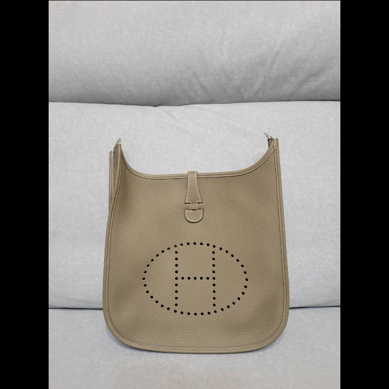 全新全配 Hermes 愛馬仕 大象灰 Evelyne 29 銀釦-0