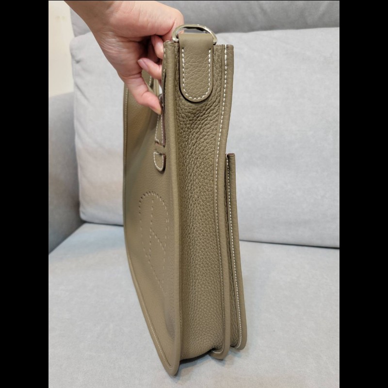 全新全配 Hermes 愛馬仕 大象灰 Evelyne 29 銀釦-2