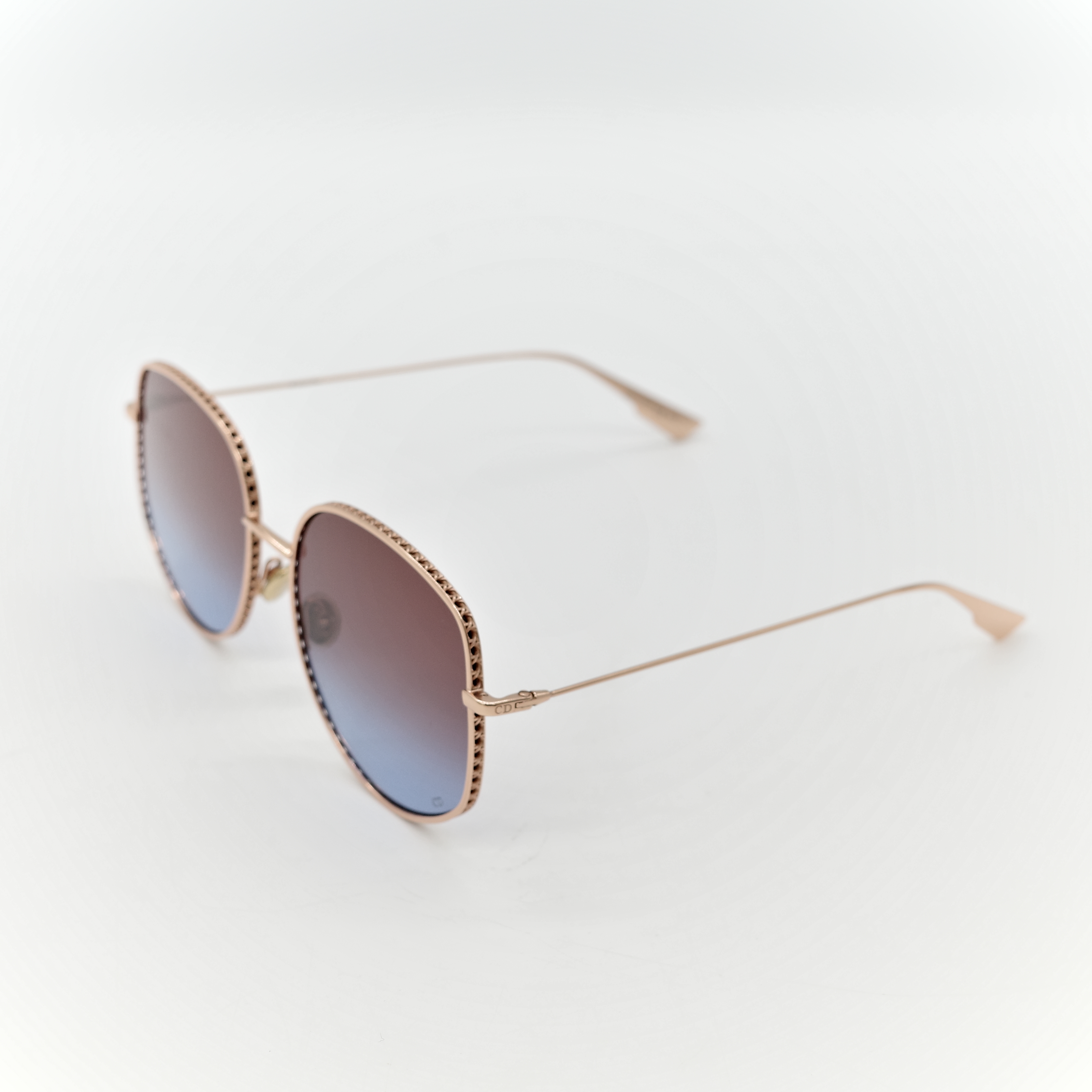 DIOR 迪奧DiorByDior2 太陽眼鏡 棕色漸層鏡片 香檳金金屬框-4