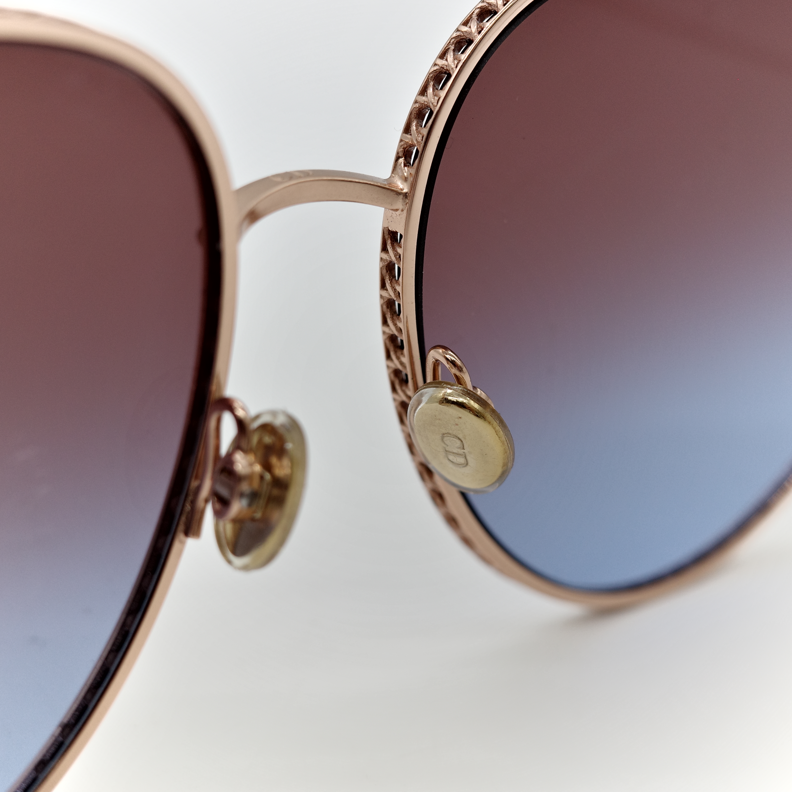 DIOR 迪奧DiorByDior2 太陽眼鏡 棕色漸層鏡片 香檳金金屬框-8