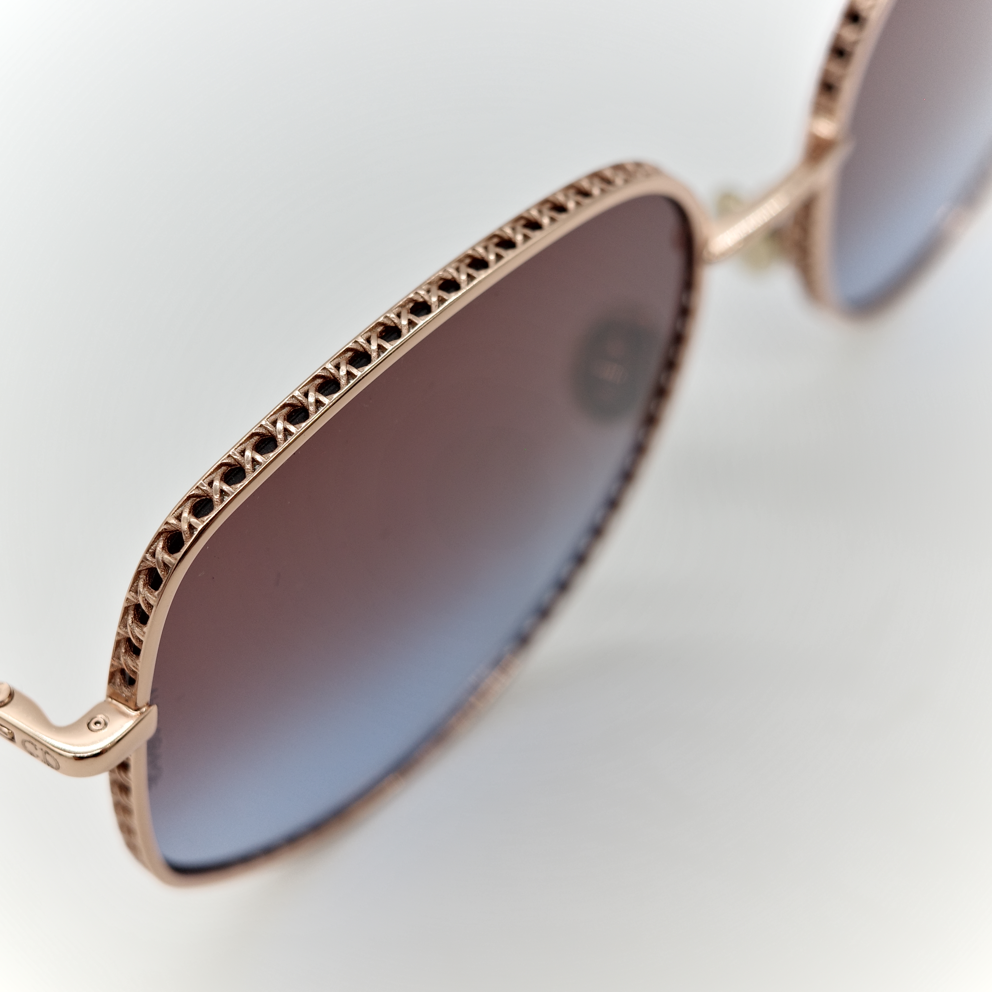 DIOR 迪奧DiorByDior2 太陽眼鏡 棕色漸層鏡片 香檳金金屬框-10