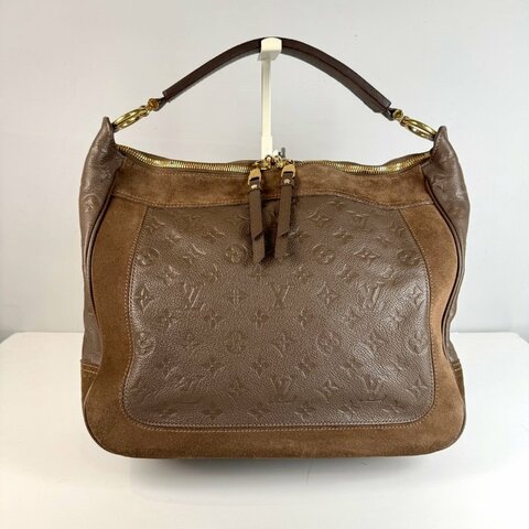 Louis Vuitton Empreinte Audacieuse 壓紋皮革 金扣 麂皮 老花 手提包