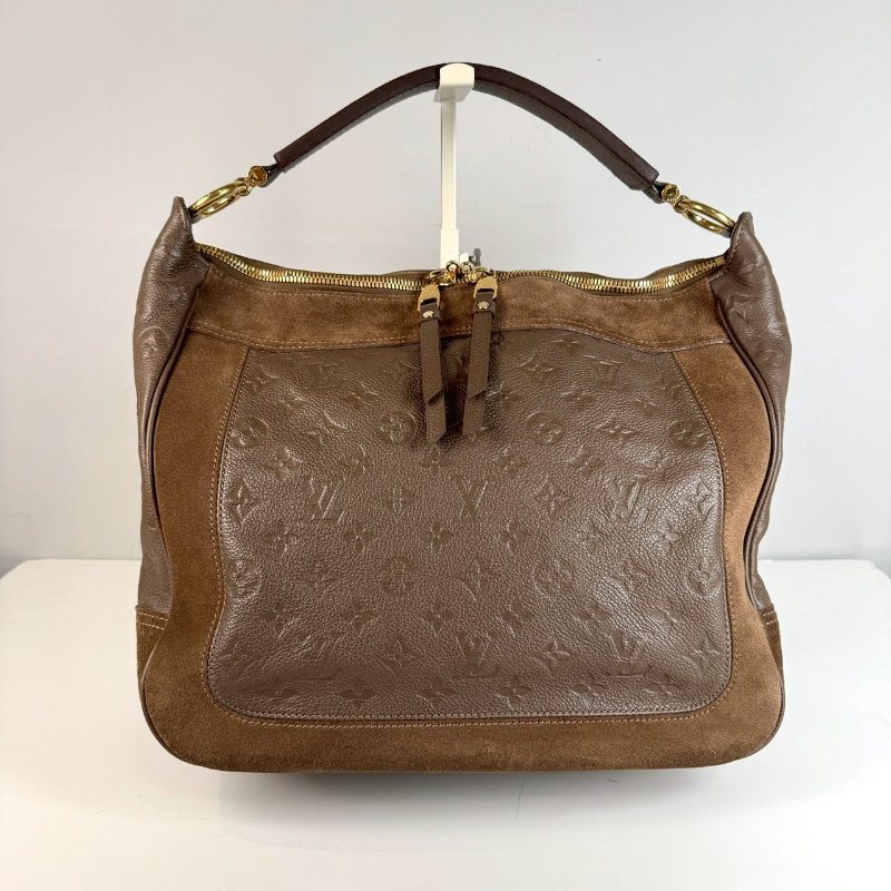 Louis Vuitton Empreinte Audacieuse 壓紋皮革 金扣 麂皮 老花 手提包-0