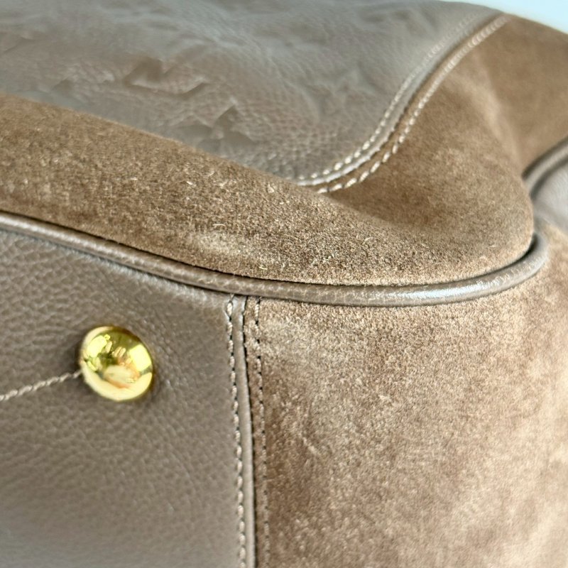 Louis Vuitton Empreinte Audacieuse 壓紋皮革 金扣 麂皮 老花 手提包-2