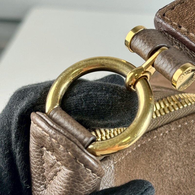 Louis Vuitton Empreinte Audacieuse 壓紋皮革 金扣 麂皮 老花 手提包-6