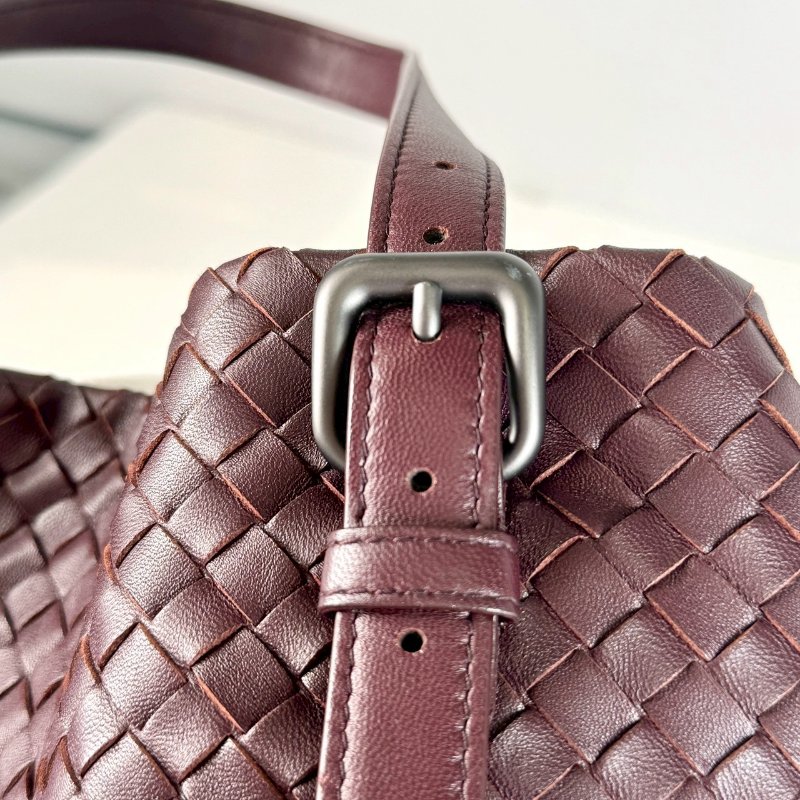 BV Intrecciato Cesta 酒紅色 編織 皮革 小羊皮 大型 購物包 托特包-5