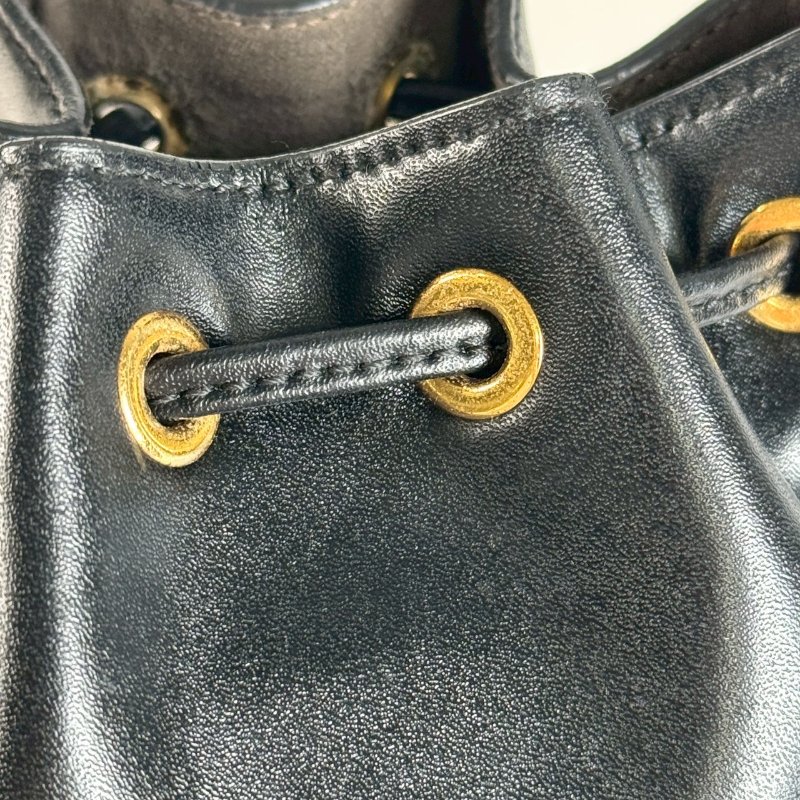 Fendi Mon Tresor黑色 金扣 小牛皮 水桶包 手提包 肩背包-6