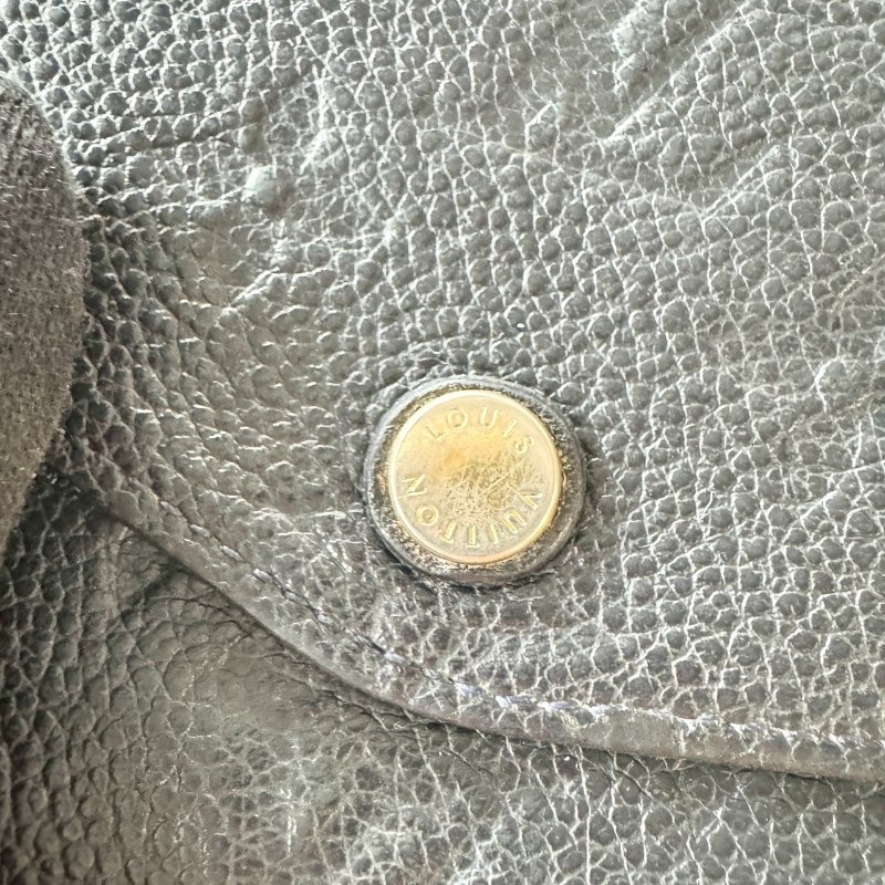 Louis Vuitton 信封 壓花牛皮 黑色 扣式 二合一 抽取式拉鍊夾 長夾-4