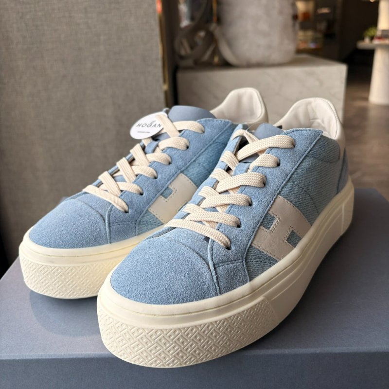 HOGAN Crosswind 牛仔布運動鞋/藍-0