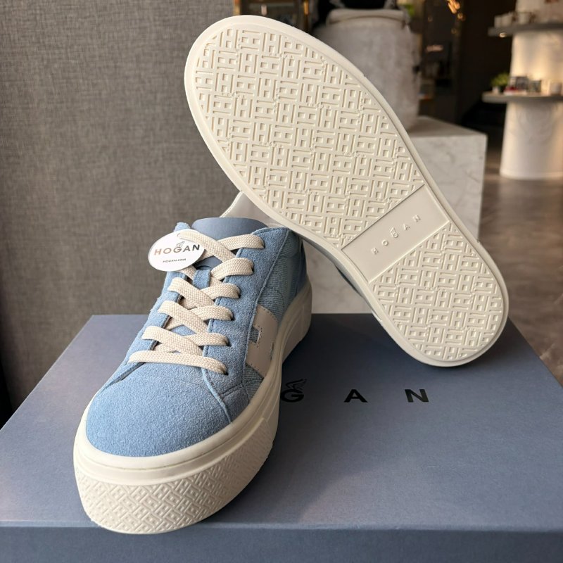 HOGAN Crosswind 牛仔布運動鞋/藍-4
