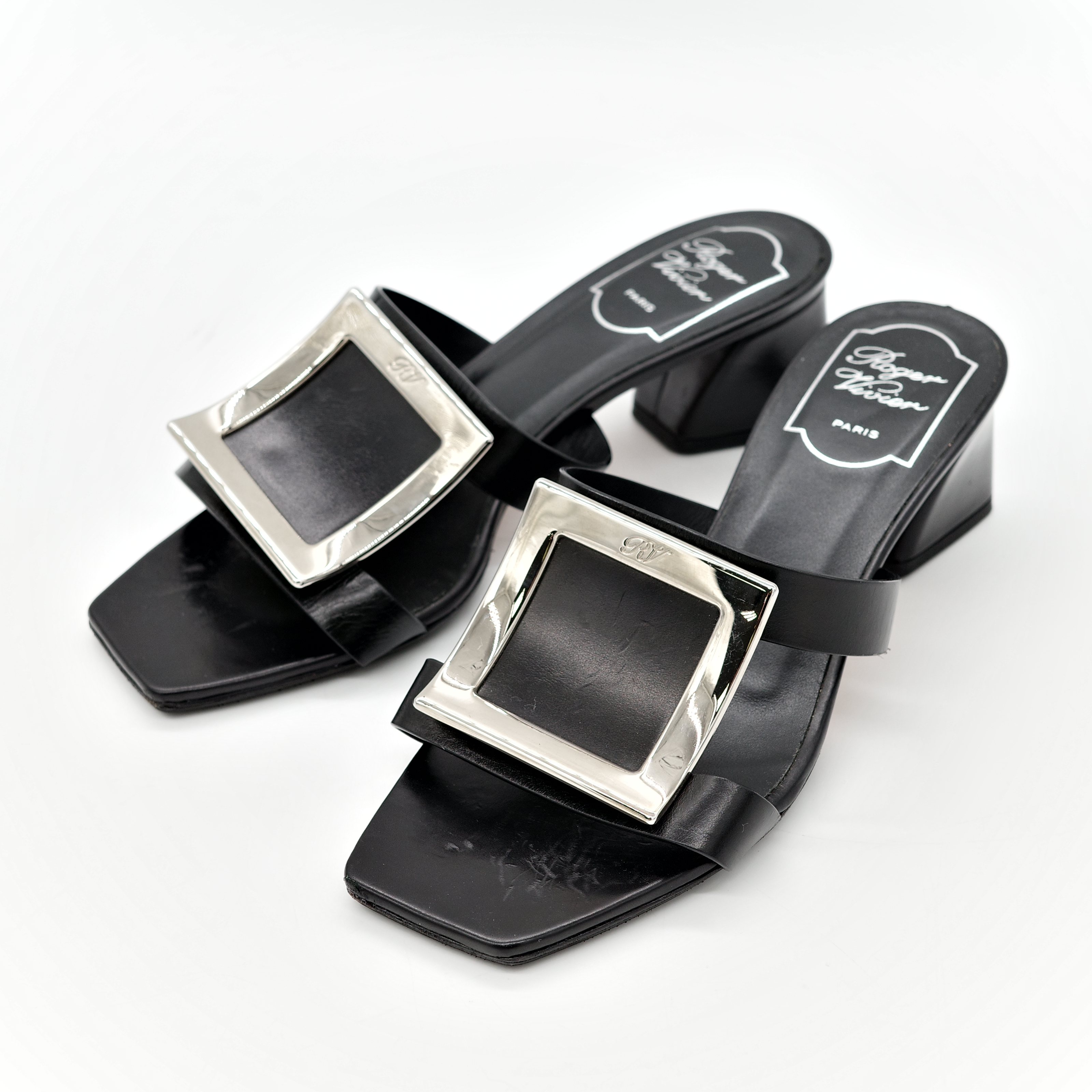 Roger viver 黑色涼鞋-1