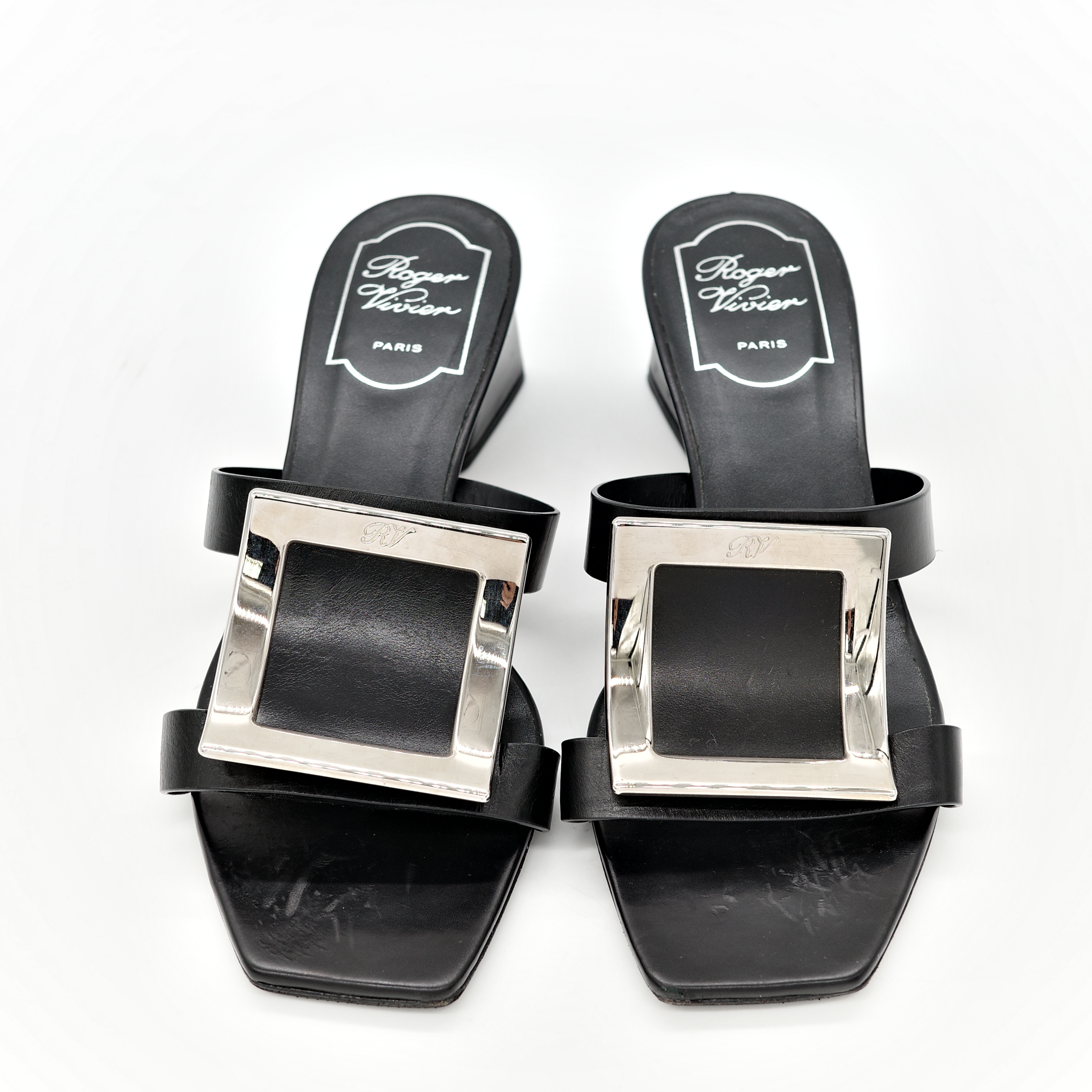 Roger viver 黑色涼鞋-2