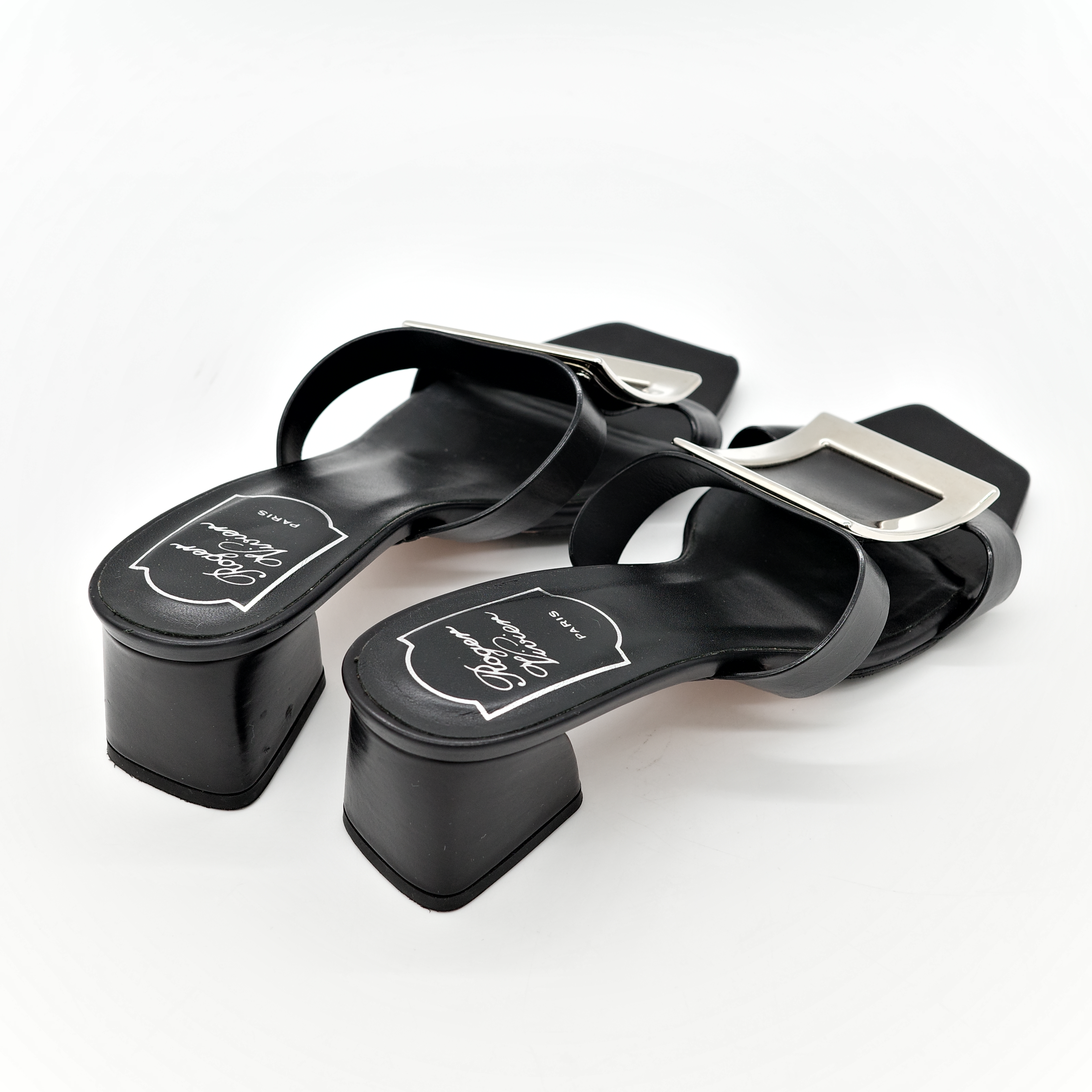 Roger viver 黑色涼鞋-4