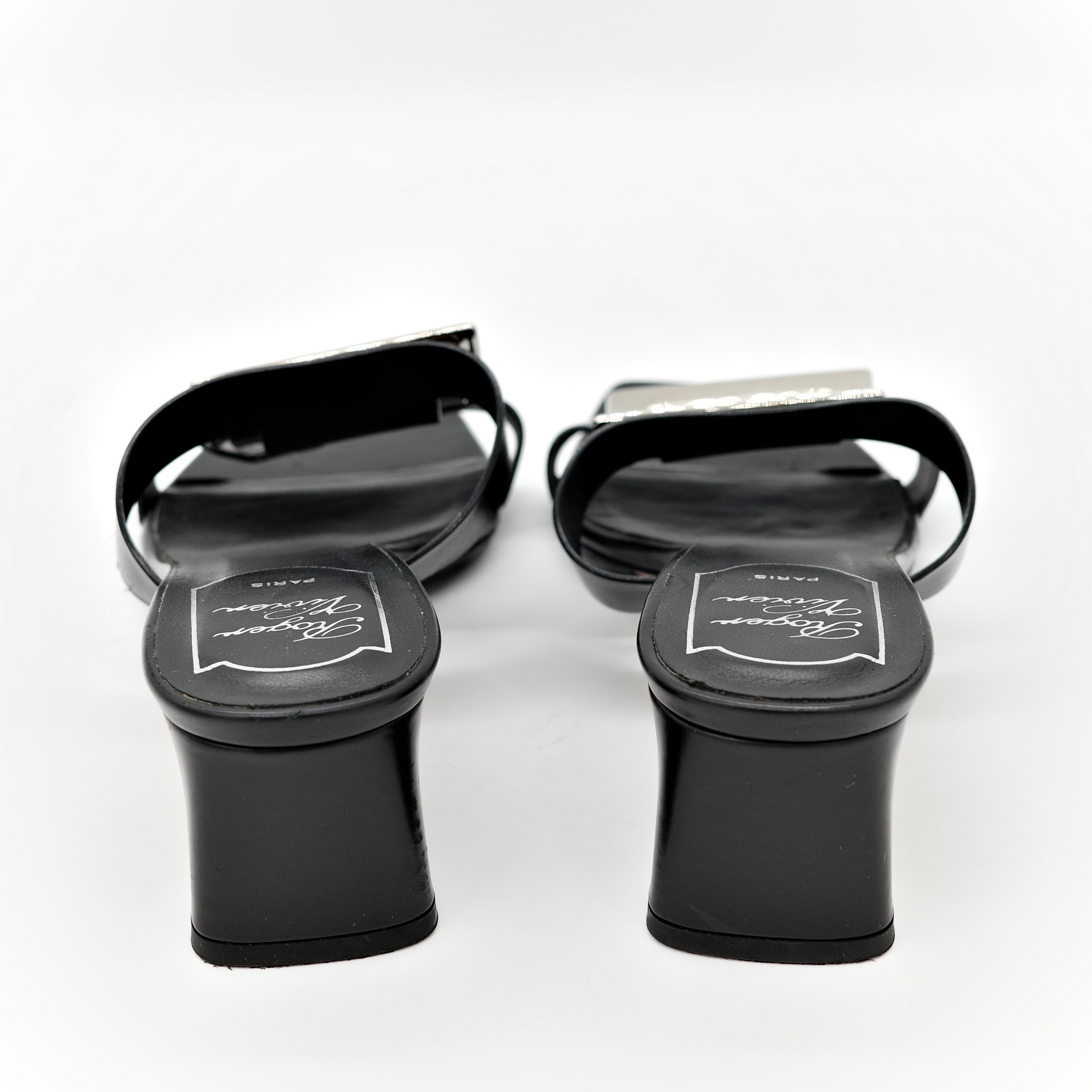 Roger viver 黑色涼鞋-5