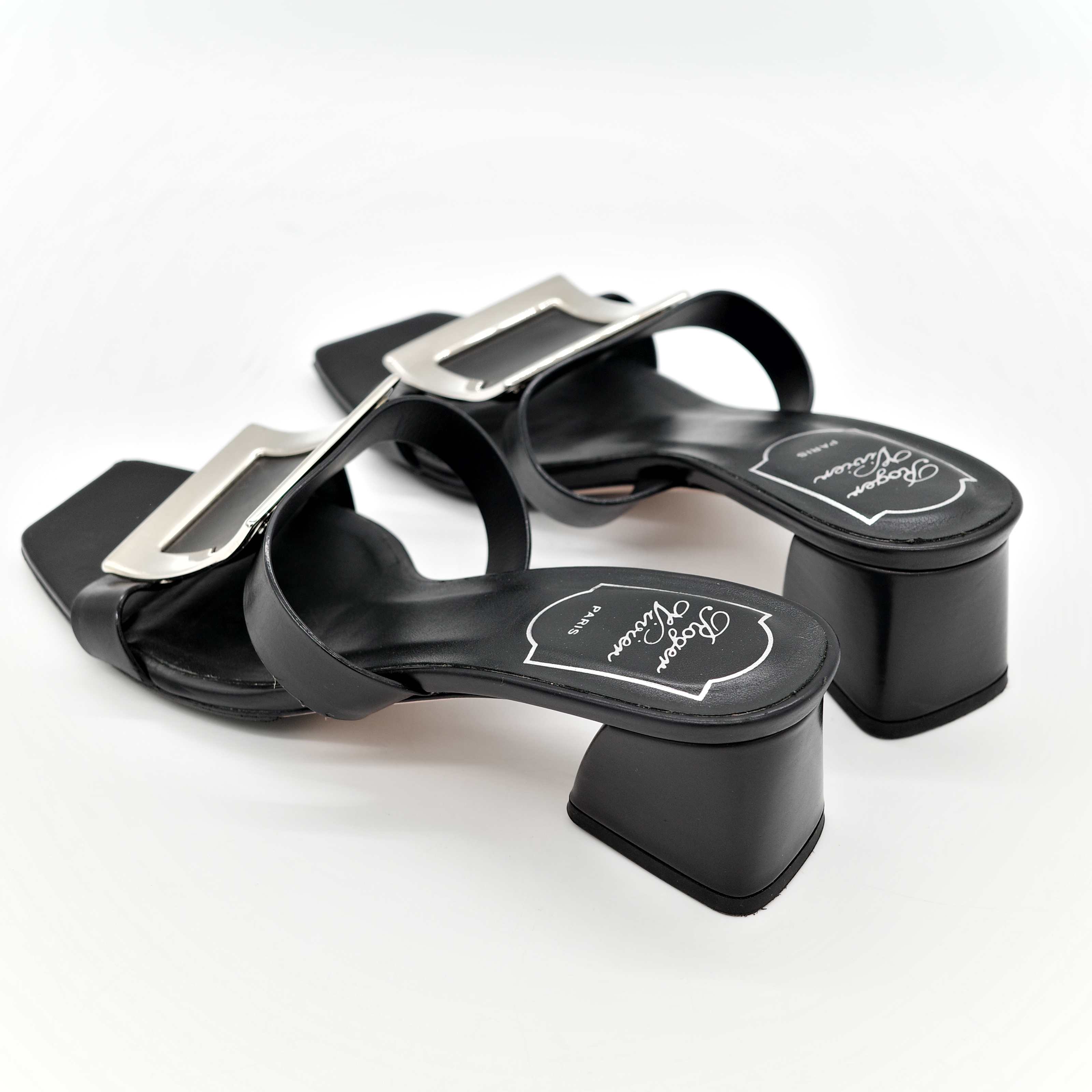 Roger viver 黑色涼鞋-6