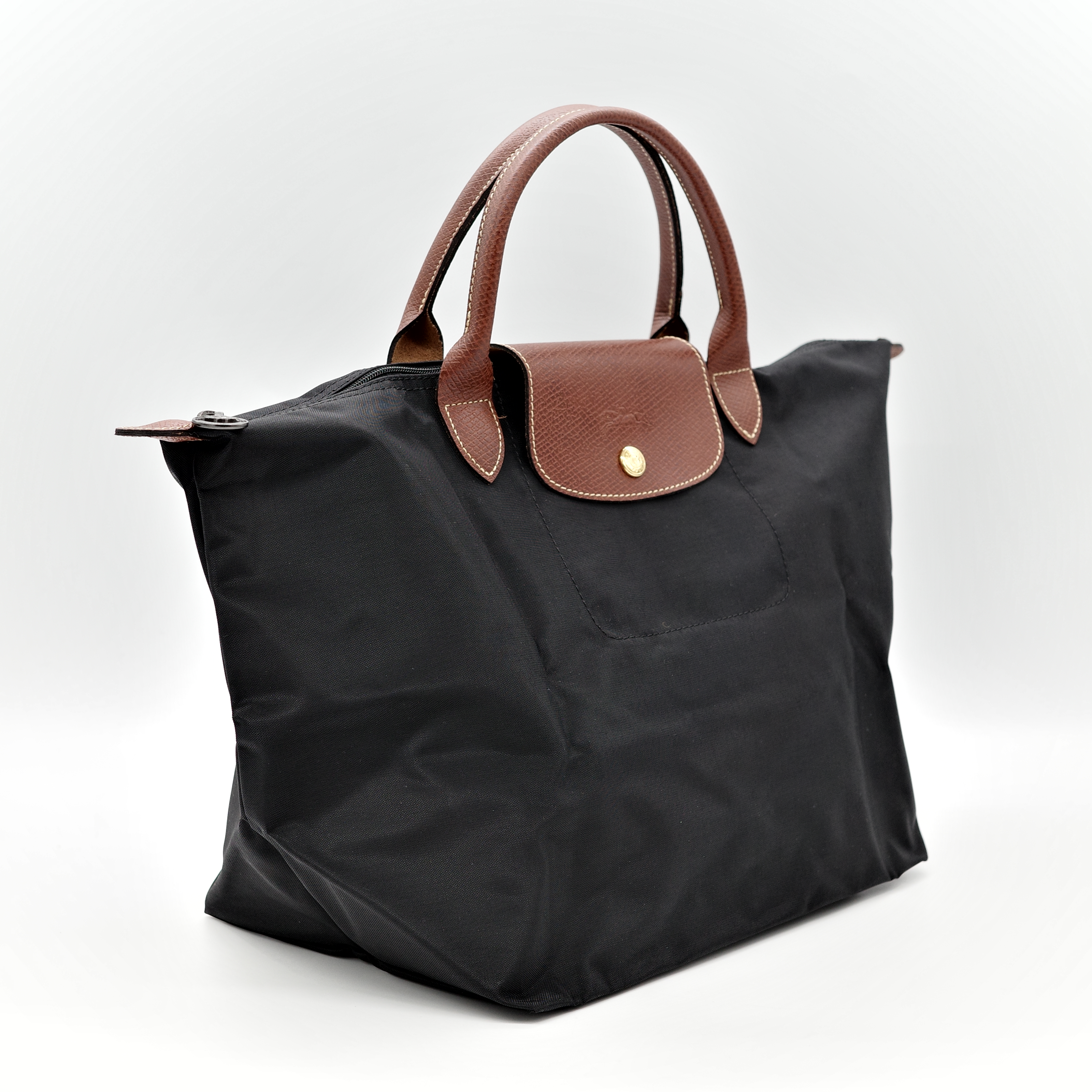 LONGCHAMP Le Pliage  黑色 尼龍 摺疊 水餃包-1