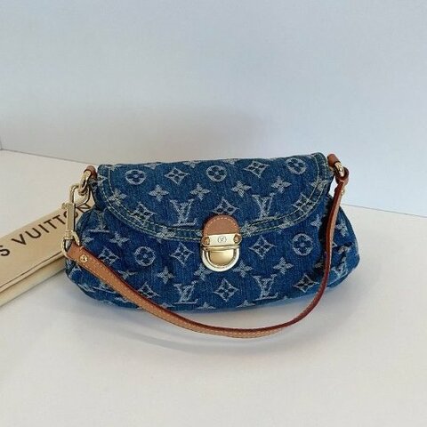 近新品 路易威登/Louis Vuitton 牛仔單寧小元寶腋下包 中古款