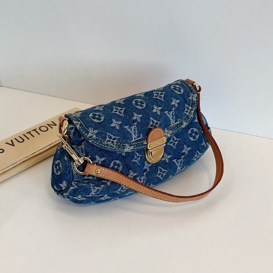 近新品 路易威登/Louis Vuitton 牛仔單寧小元寶腋下包 中古款-2