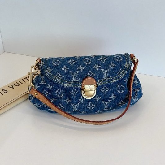 近新品 路易威登/Louis Vuitton 牛仔單寧小元寶腋下包 中古款-6