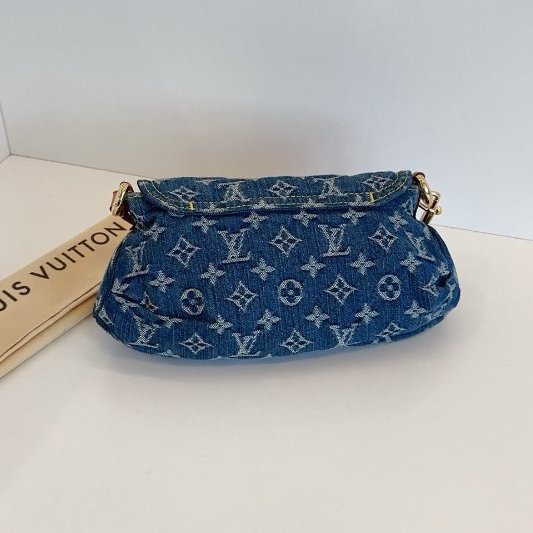 近新品 路易威登/Louis Vuitton 牛仔單寧小元寶腋下包 中古款-7