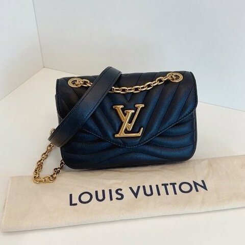 近新品 路易威登/Louis Vuitton 黑金小號New Wave Chain 純芯片鏈條款屁桃包