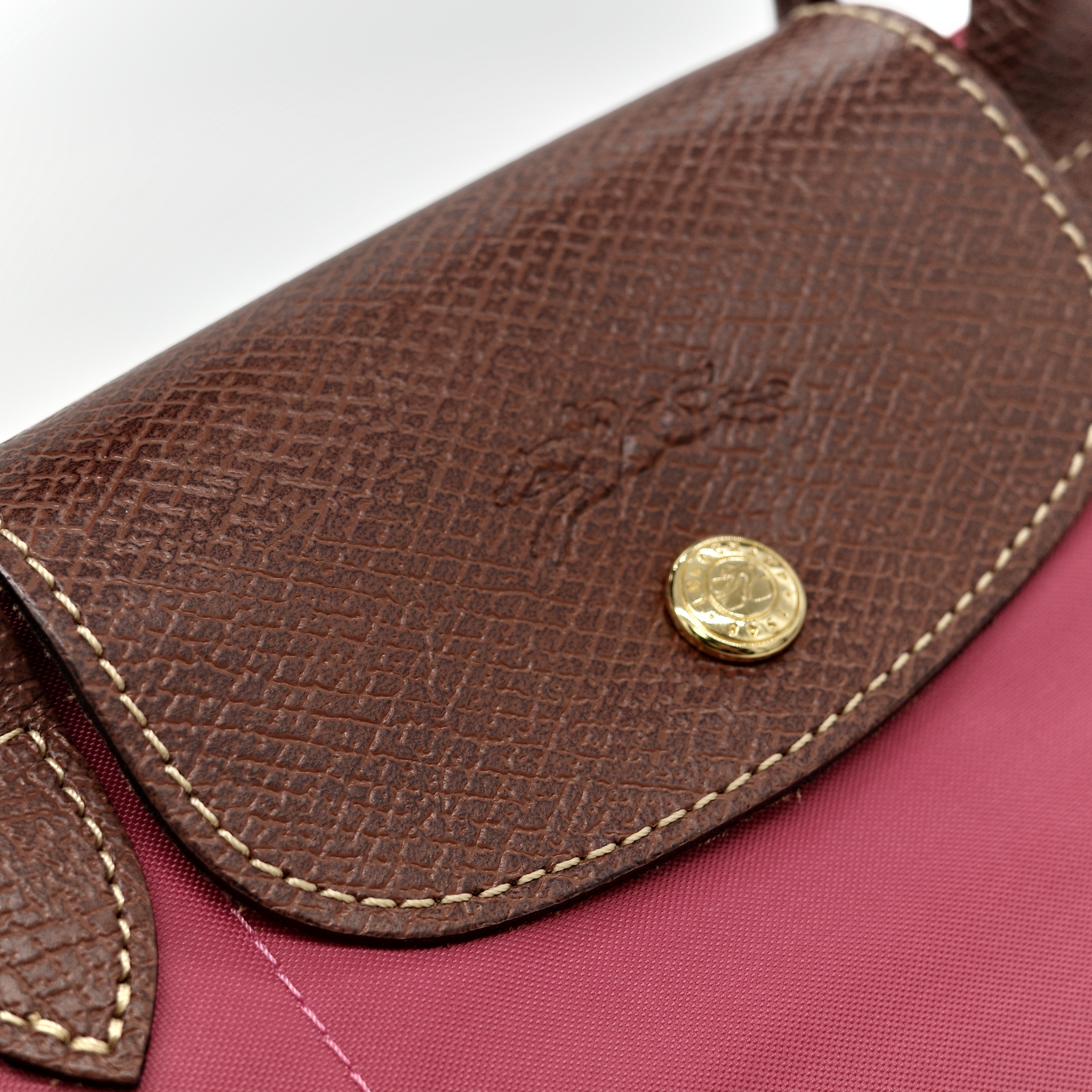 LONGCHAMP 桃紅色 尼龍 摺疊 水餃包 le pliage-5