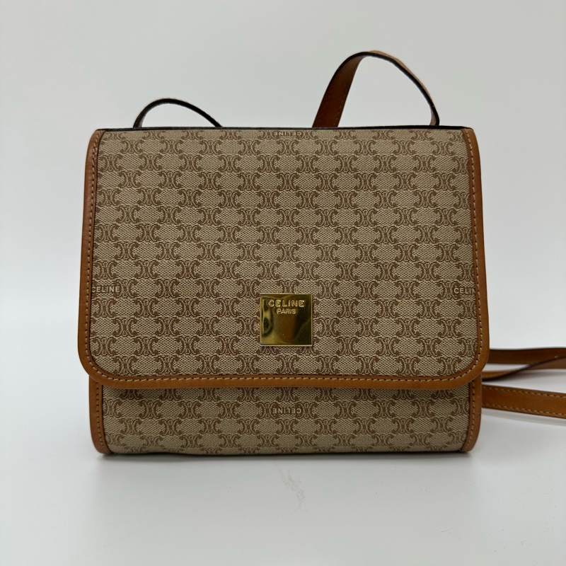 【赫蒂國際精品】Celine 賽琳 老花帆布郵差包 vintage-2