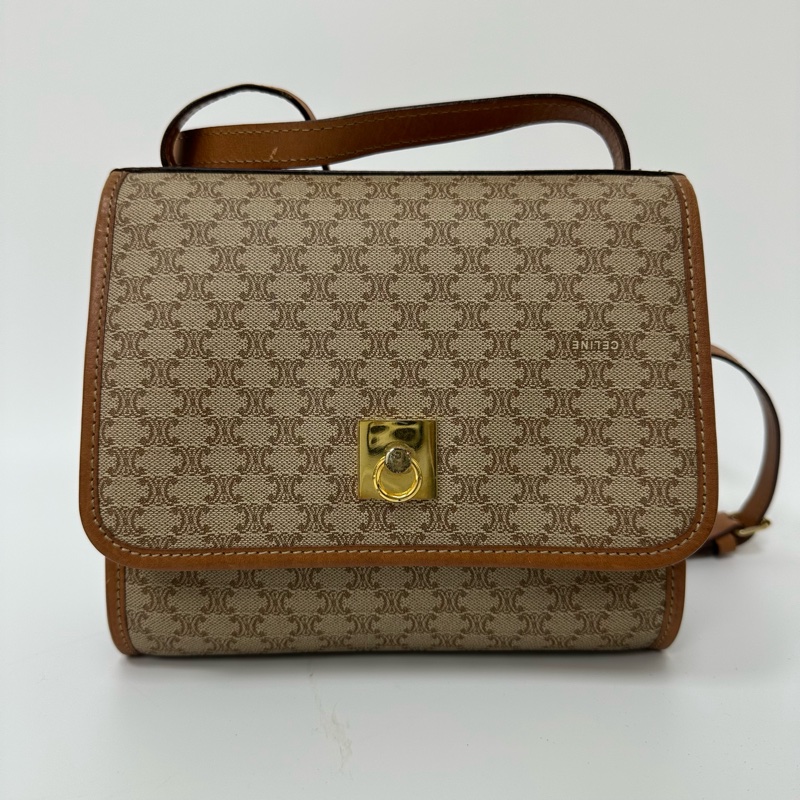 【赫蒂國際精品】Celine 賽琳 老花帆布郵差包 vintage-4