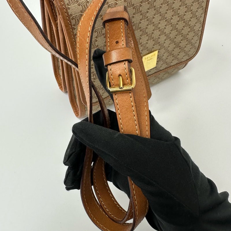 【赫蒂國際精品】Celine 賽琳 老花帆布郵差包 vintage-11