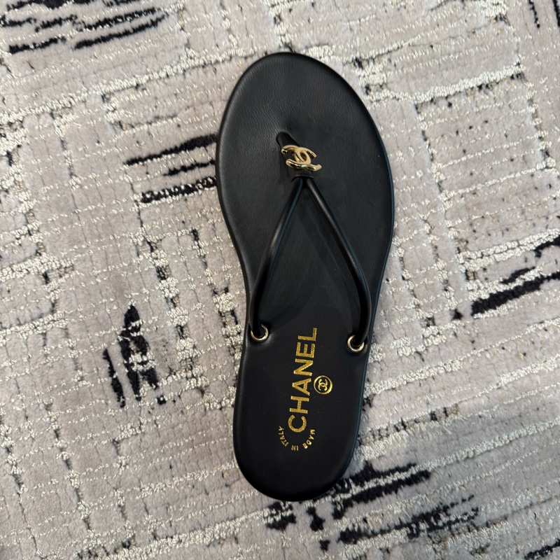 💖Chanel 26S 人字夾腳 拖鞋 涼鞋💖 全新全配 黑色-2