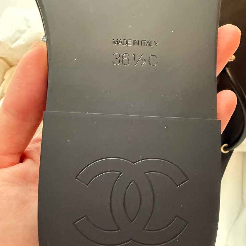 💖Chanel 26S 人字夾腳 拖鞋 涼鞋💖 全新全配 黑色-9