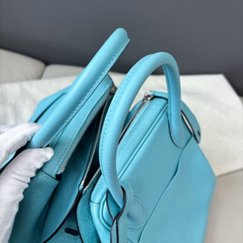 閒置新 愛馬仕Hermes 馬卡龍藍Lindy30 TC皮-5