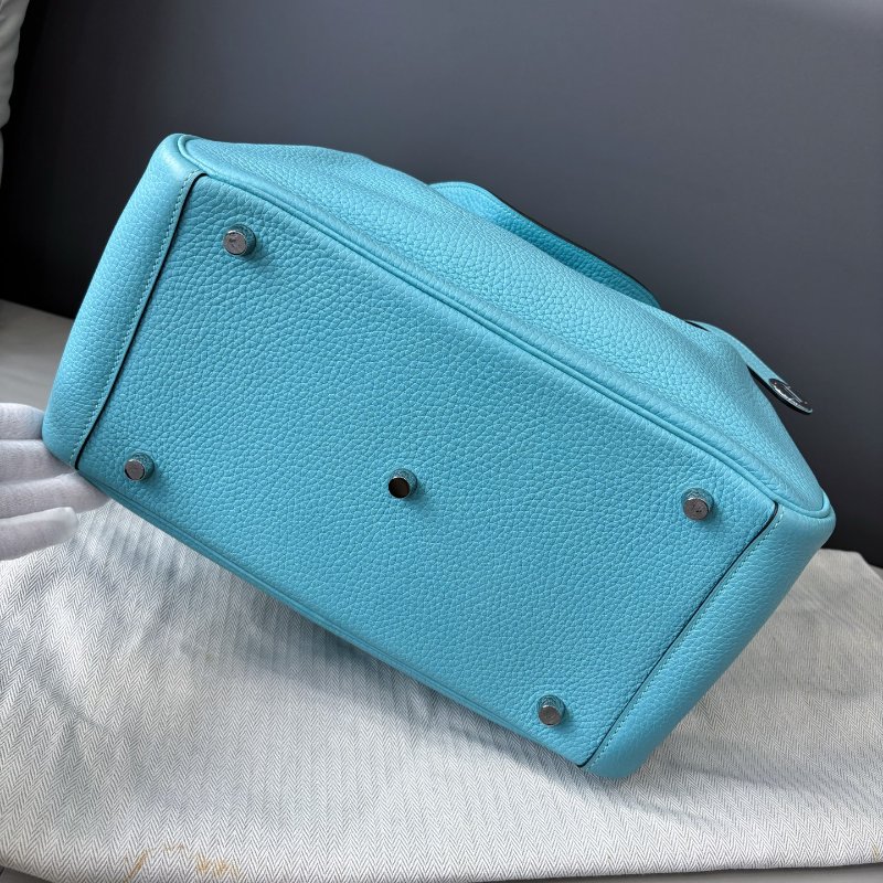 閒置新 愛馬仕Hermes 馬卡龍藍Lindy30 TC皮-8