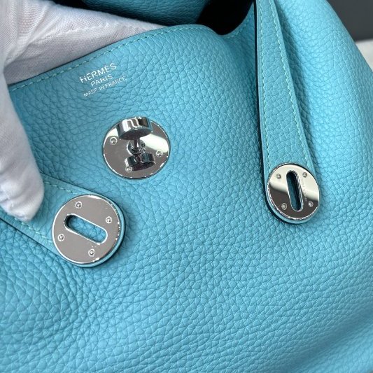 閒置新 愛馬仕Hermes 馬卡龍藍Lindy30 TC皮-10