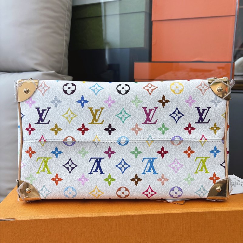 近新品 路易威登/Louis Vuitton 白三彩Speedy Soft30 芯片款-7