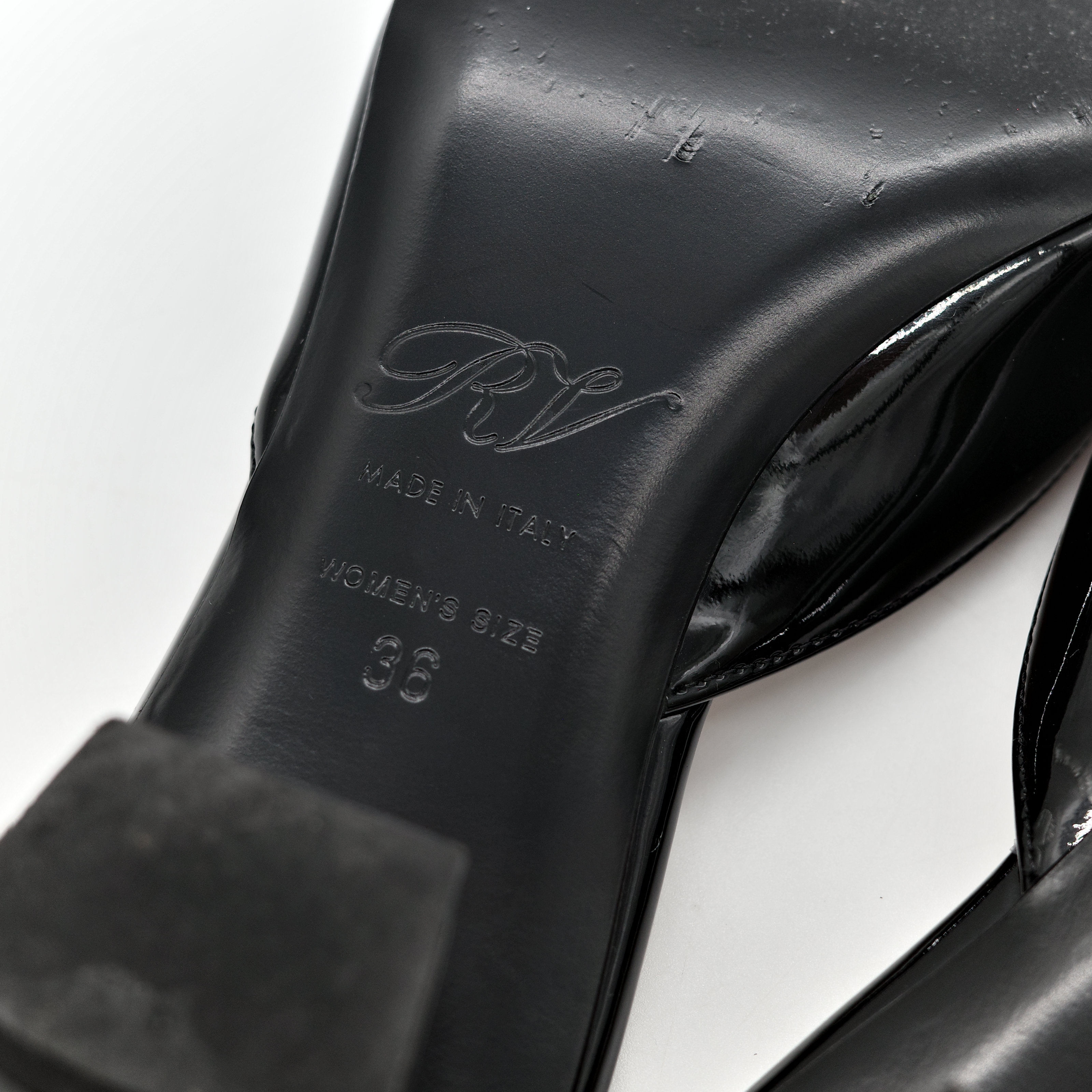 Roger Vivier Belle Vivier 黑色 漆皮 方釦穆勒鞋 坡跟 包鞋-17